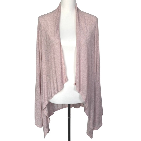 BOBEAU NWT Women's Large Pink Open Front Waterfall Drape Cardigan Stitch Fix - Picture 1 of 9